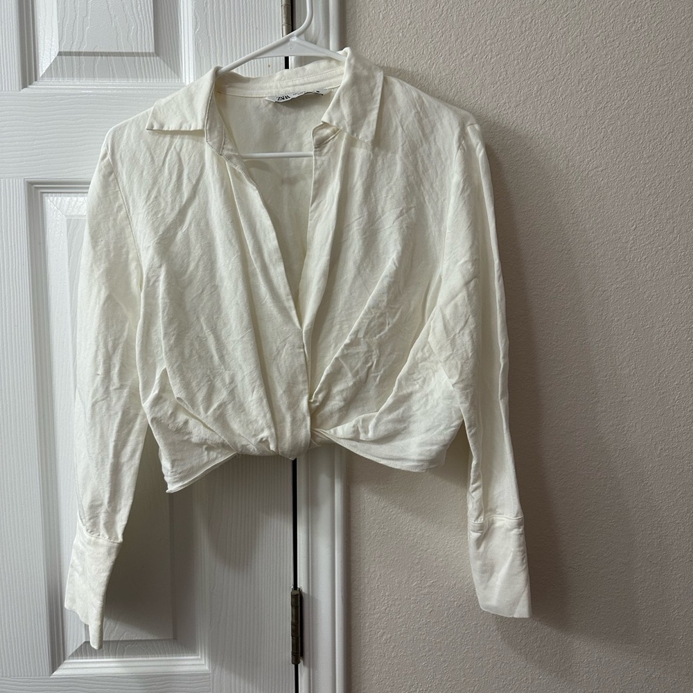 Zara Linen Blend Top -Runs small